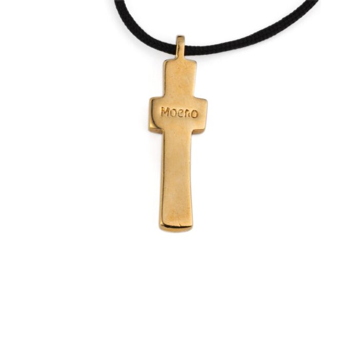 Turquoise Cross Cord Necklace – Sterling Silver and Gold plated - Image 3