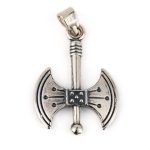 Double Headed Axe Pendant - 925 Sterling Silver - Image 3