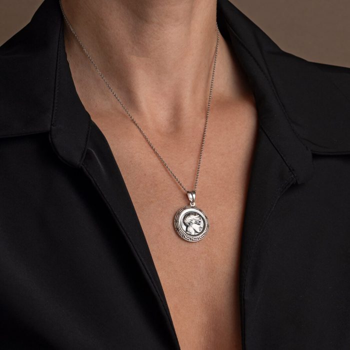 Gold Plated Athena Greek Goddess Coin Pendant - Image 5