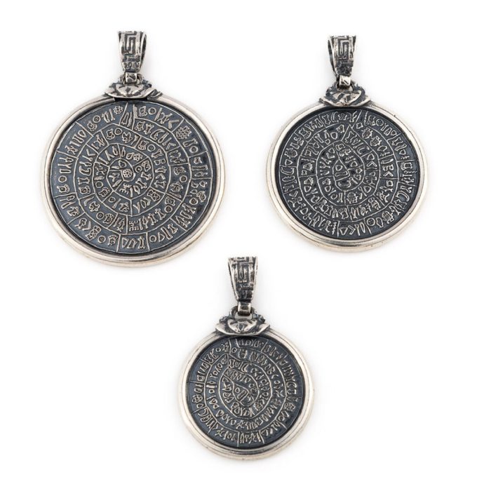 Greek Phaistos Disc Pendant - Sterling Silver - Image 6