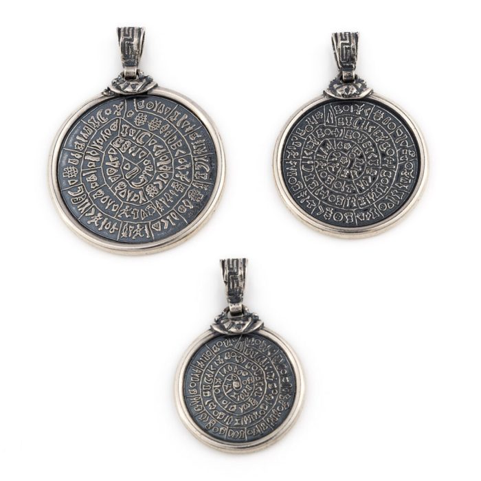 Greek Phaistos Disc Pendant - Sterling Silver - Image 5