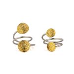 Double Phaistos Disc Ring – Sterling Silver and Gold Plated - Image 4