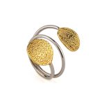 Double Phaistos Disc Ring – Sterling Silver and Gold Plated - Image 3