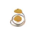 Double Phaistos Disc Ring – 925 Sterling Silver and Gold Plated - Image 4