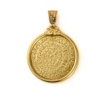 Gold Plated Minoan Phaistos Disc Pendant