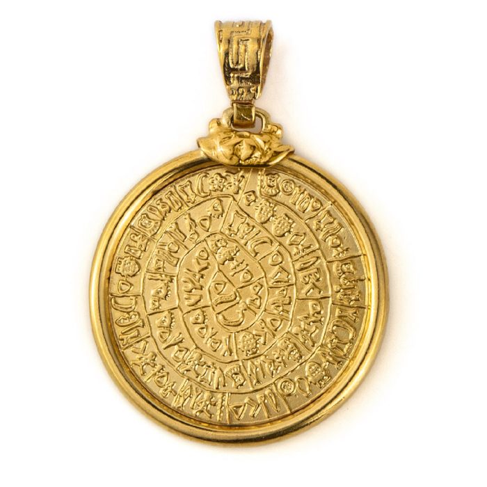 Gold Plated Minoan Phaistos Disc Pendant - Image 2
