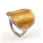Phaistos Disk Ring - Sterling Silver and Gold Plated - Image 3