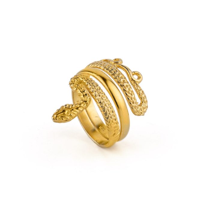 Snake Ring - 925 Sterling Silver and Gold Plated - Image 4