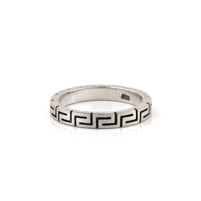 Greek Key Eternity Ring - 925 Sterling Silver - Image 1