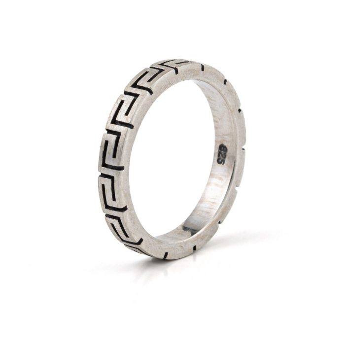 Greek Key Eternity Ring - 925 Sterling Silver - Image 3