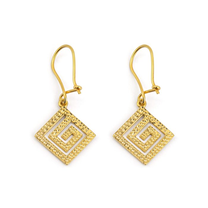 Meander Greek Key Earrings – 925 Sterling Silver and Gold Plated - Image 3
