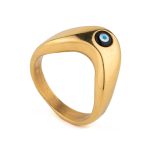 Δαχτυλίδι Μάτι Fildisi Onyx - Ασήμι 925 Επιχρυσωμένο - Image 3