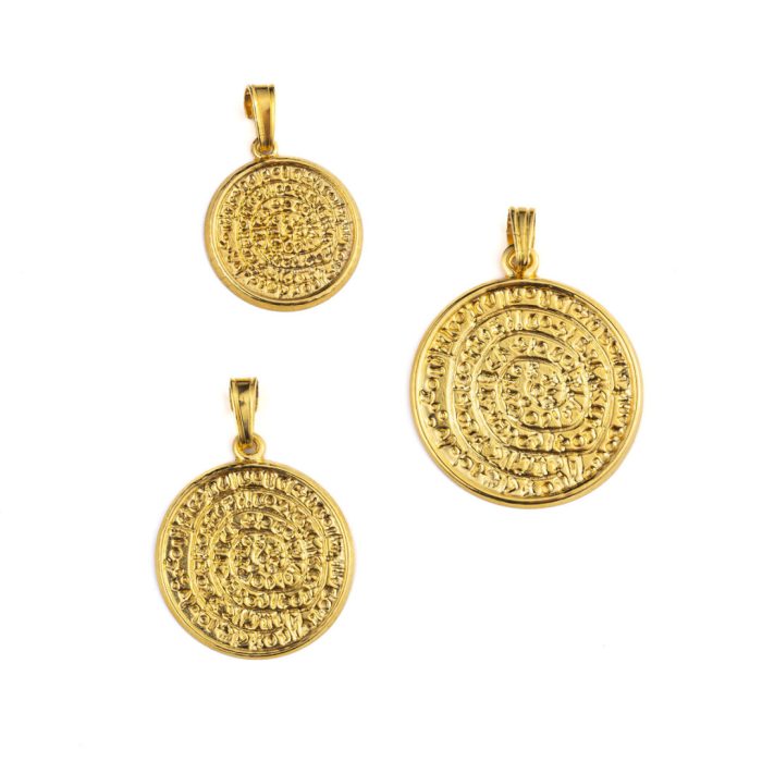 Phaistos Disc Pendant 14K Gold - Image 2