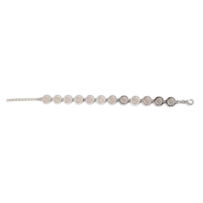 Phaistos Disc Link Bracelet - 925 Sterling Silver with Blue Opal - Image 6