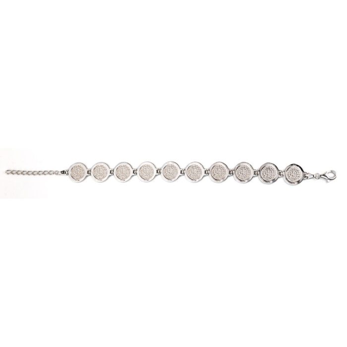 Phaistos Disc Link Bracelet - 925 Sterling Silver with Blue Opal - Image 4