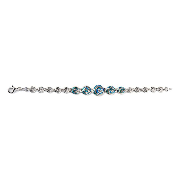 Spiral Bracelet - 925 Sterling Silver with Opal - Image 9