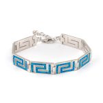 Meander Link Bracelet – 925 Sterling Silver with Opal - Image 5