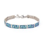 Meander Link Bracelet – 925 Sterling Silver with Opal - Image 3