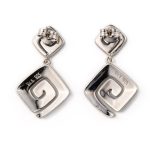 925 Sterling Silver Blue Opal Meander Earrings - Image 3