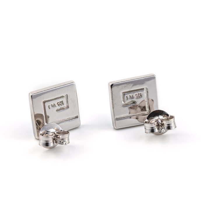 Meander Opal Stud Earrings – 925 Sterling Silver - Image 3