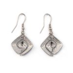 Blue Opal Greek Key Dangle Earrings - Image 3