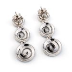 Opal spiral silver stud earrings - Image 4