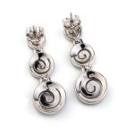 Opal spiral silver stud earrings - Image 2
