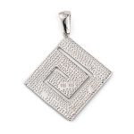 Greek Key Pendant - Sterling Silver with Blue Opal - Image 4