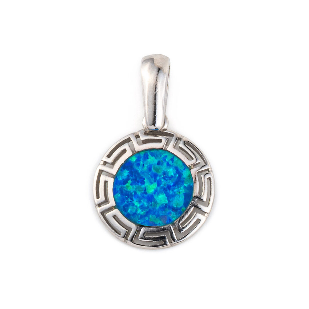 OP-P-02632003|OP-P-02632003b|47024-027|package-roots Blue Opal Silver Pendant - Meander