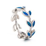 Opal Wreath Leaf Ring- 925 Sterling Silver - Image 3
