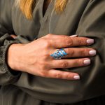 Olive Leaf Opal Ring- 925 Sterling Silver - Image 2