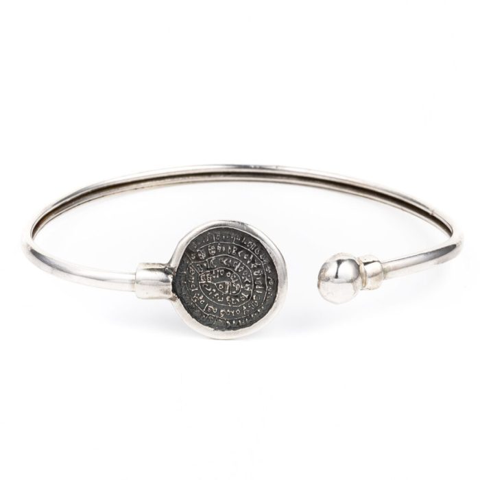 Phaistos Disc Hinge Bracelet - 925 Sterling Silver - Image 1