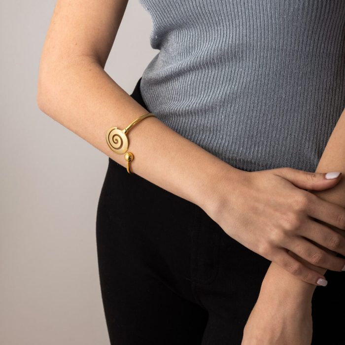 Spiral Hinge Bracelet - 925 Sterling Silver and Gold Plated - Image 5