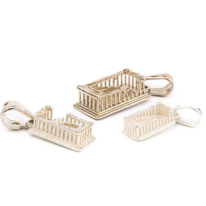 Parthenon Charm Sterling Silver Pendant - Image 4