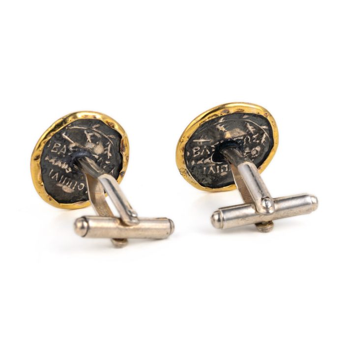 Vergina Star Cufflinks - 14K Gold and Sterling Silver - Image 6