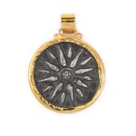 Vergina Sun Pendant - 14k Gold Sterling Silver - Image 3