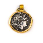 Alexander the Great Coin Pendant - 14K Gold and Sterling Silver - Image 9