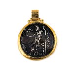 Hercules Coin Pendant - 14K Gold and Sterling Silver 925 - Image 3
