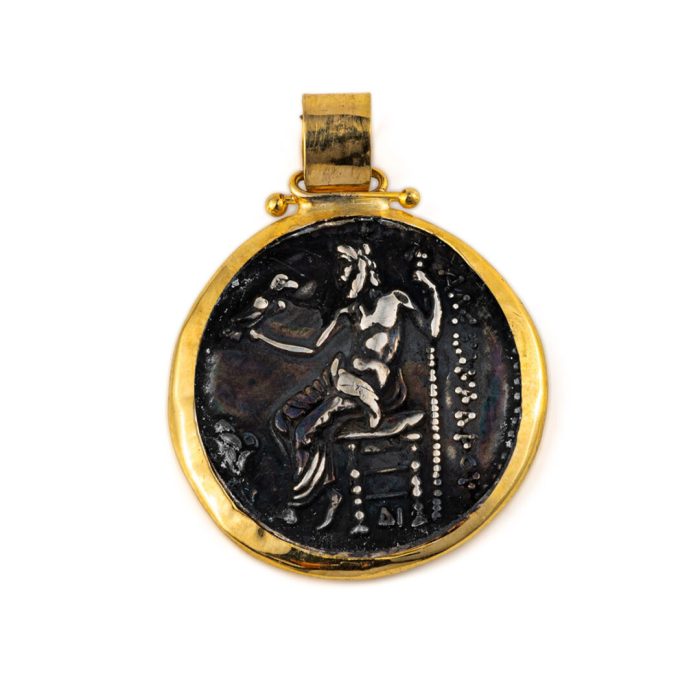 Hercules Coin Pendant - 14K Gold and Sterling Silver 925 - Image 3