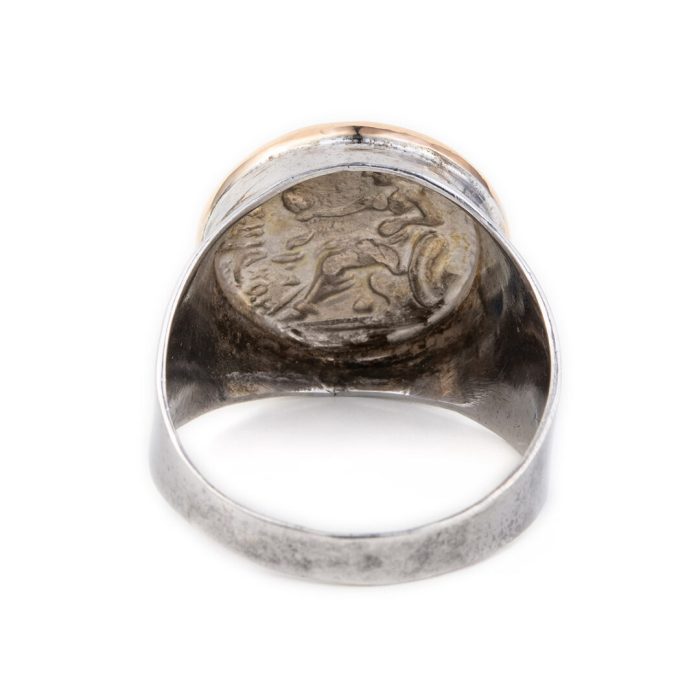 Alexander The Great Coin Ring - 14K Gold and Sterling Silver - Image 3