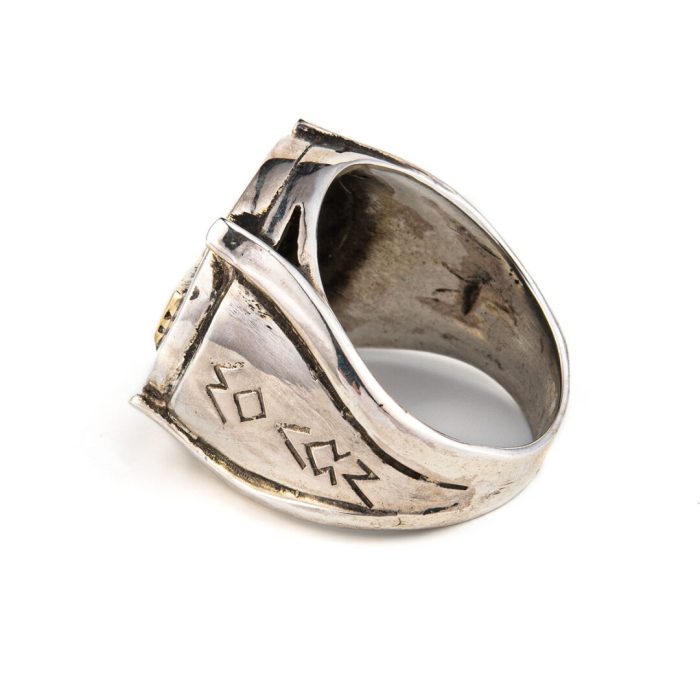 Spartan Shield Ring - 14K Gold and Sterling Silver - Image 5