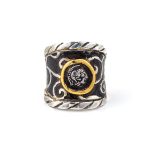 Goddess Athena Coin Ring - 14K Gold and 925 Sterling Silver