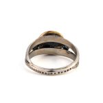 Helios Sun Ring with Sapphires - 14K Gold and Sterling Silver - Image 2