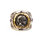 Goddess Athena Ring - 14K Gold and 925 Sterling Silver