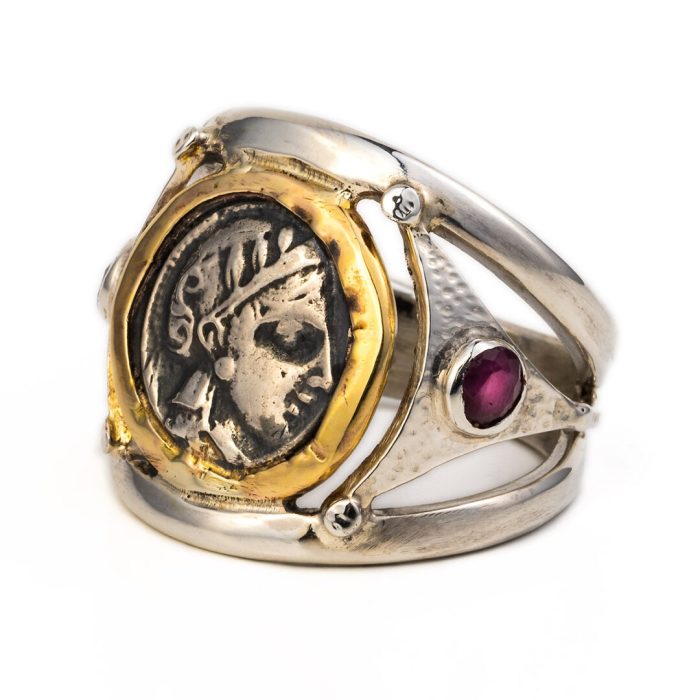 Goddess Athena Ring - 14K Gold and 925 Sterling Silver - Image 4