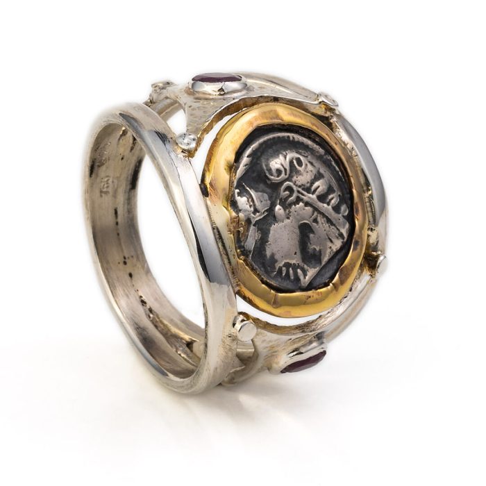 Goddess Athena Ring - 14K Gold and 925 Sterling Silver - Image 3