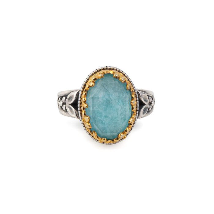 Gerochristo – Dione ring in sterling silver with Amazonite - Image 1
