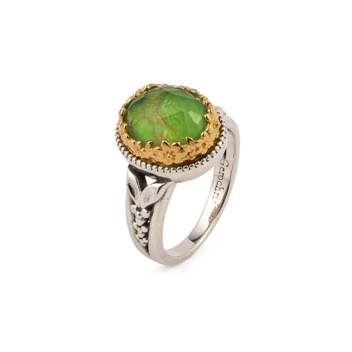 Gerochristo – Dione ring with Green Copper - 925 Sterling silver - Image 2