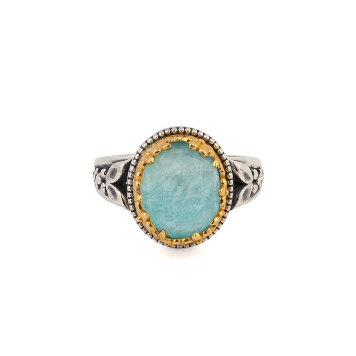 Gerochristo – Dione ring with Amazonite - 925 Sterling silver - Image 1