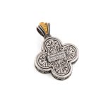 Gerochristo - Cross in sterling silver with Gold plated parts mother of pearl and zircons - Image 3